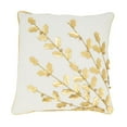 thumbnail image 1 of Saro Lifestyle Metallic Poinsettia Branch Design Holiday Cotton Poly Filled Throw Pillow, 1 of 1