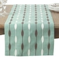 thumbnail image 1 of Saro Lifestyle Modern Embroidered Design Table Runner Aqua 16"x70", 1 of 5