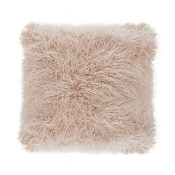 Saro Lifestyle Mongolian Faux Fur Poly Filled Throw Pillow