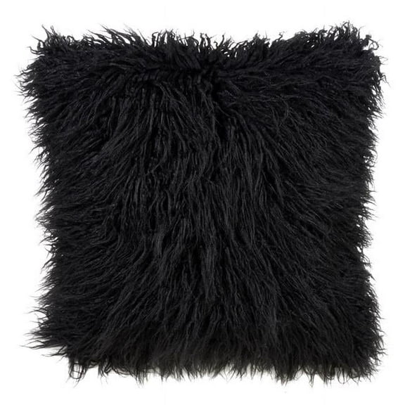 Saro Lifestyle Mongolian Faux Fur Poly Filled Throw Pillow