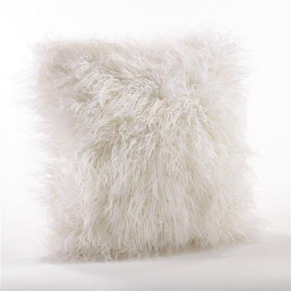 Saro Lifestyle Mongolian Faux Fur Poly Filled Throw Pillow