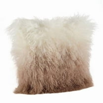 Saro Lifestyle Mongolian Lamb Fur Poly Filled Throw Pillow