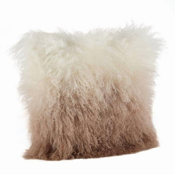 Saro Lifestyle Mongolian Lamb Fur Poly Filled Throw Pillow