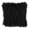 thumbnail image 1 of Saro Lifestyle Mongolian Shaggy Faux Fur Throw Pillow Black 18 X 18, 1 of 5