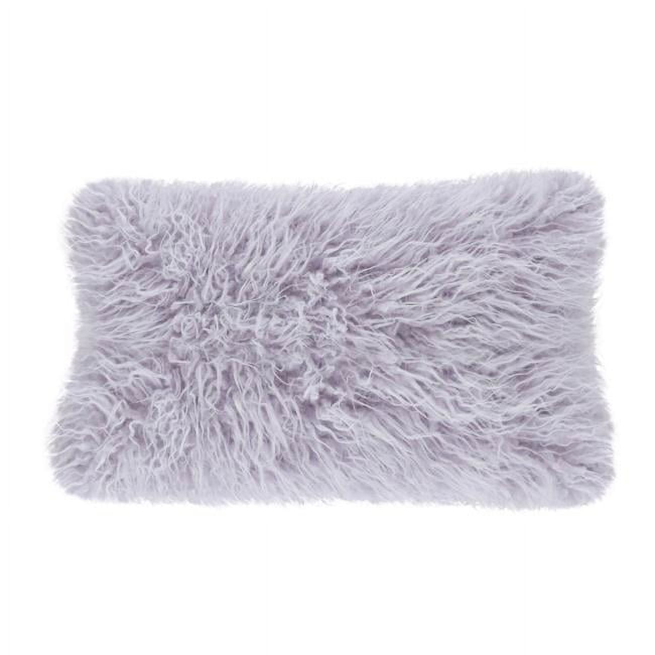 Saro Lifestyle Mongolian Shaggy Faux Fur Throw Pillow Lavender 12 x 20 Walmart Business Supplies