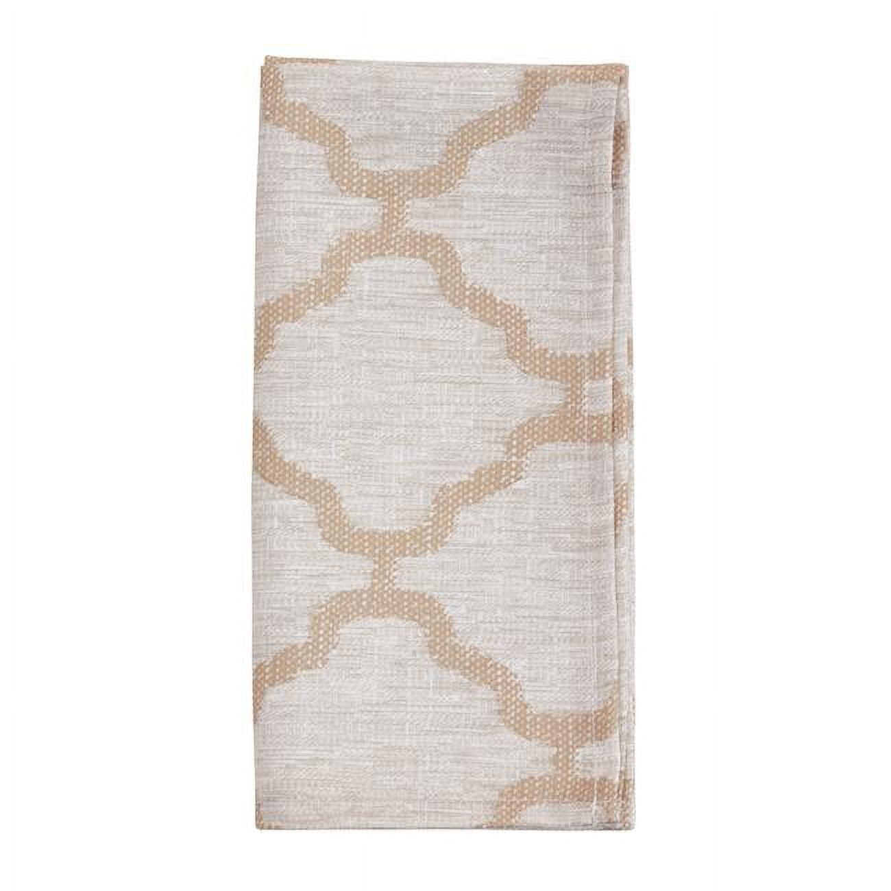 Taupe Polyester Geometric Square Napkin Set of 4