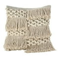 thumbnail image 1 of Saro Lifestyle Moroccan Wedding Blanket Design Fringe Cotton Down Filled Throw Pillow, 1 of 4
