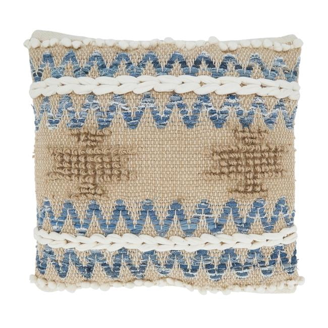 Natural Multi Texture Chindi Square Throw Pillow
