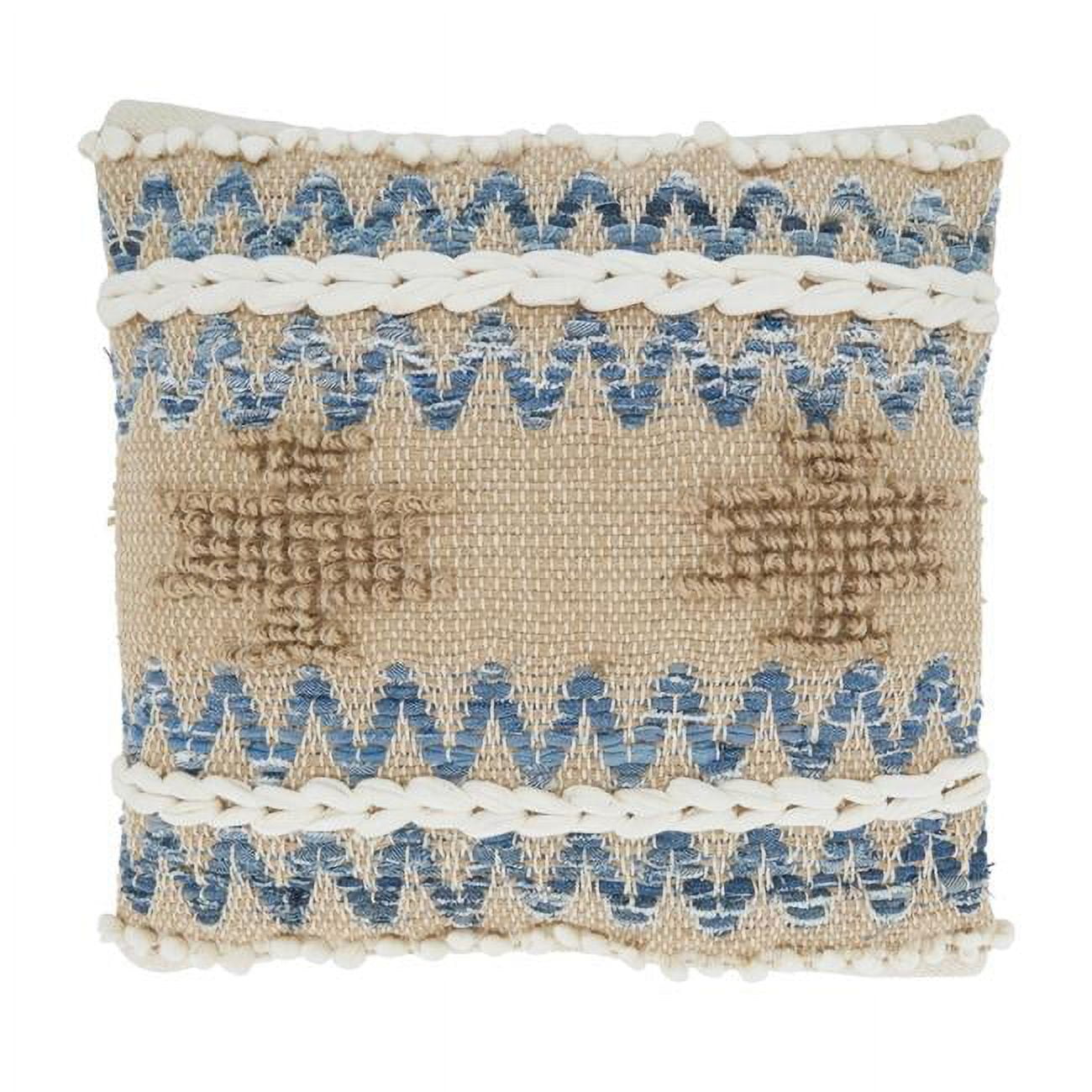 Natural Multi Texture Chindi Square Throw Pillow