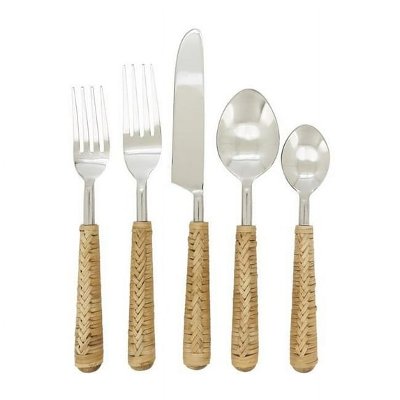 Saro Lifestyle Natural Grain Wicker Flatware (Set of 5)