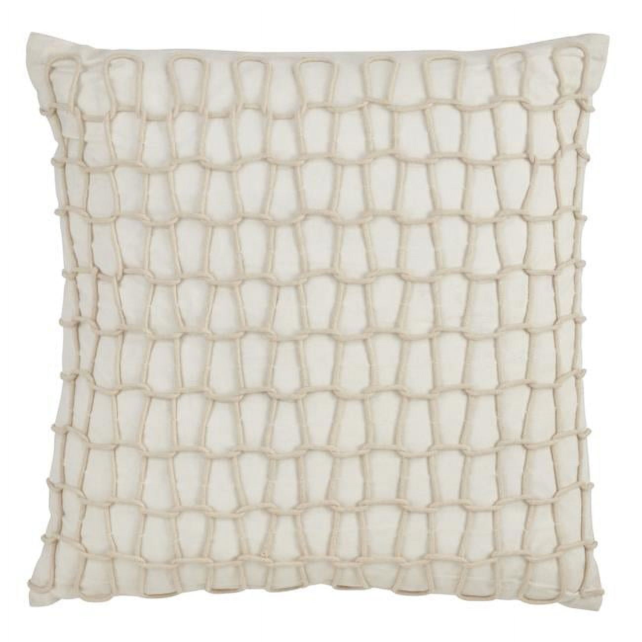 Ivory Nautical Rope Down Filled 20" Throw Pillow