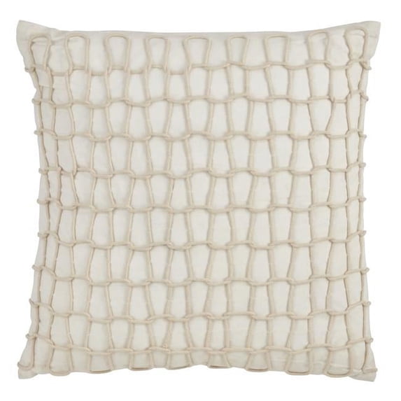 Saro Lifestyle Nautical Rope Down Filled 20 Inch Decorative Throw Pillow Ivory