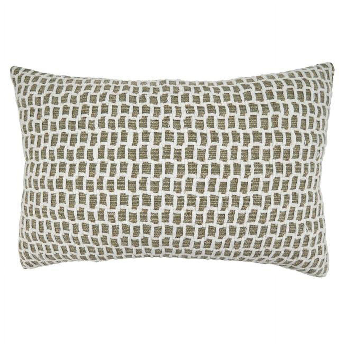 Natural Cotton Net Design Square Throw Pillow