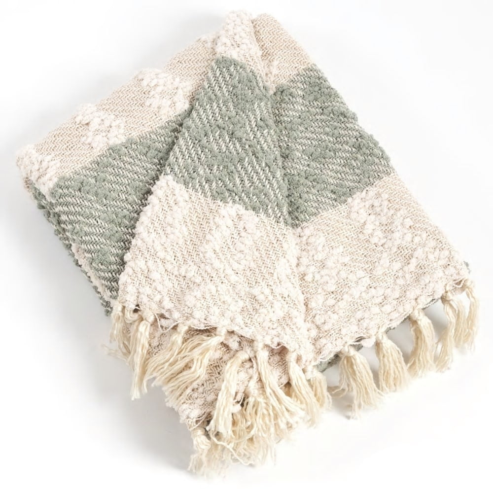 Multicolor Faux Fur Reversible Striped Throw Blanket