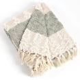 thumbnail image 1 of Saro Lifestyle Nubby Design Striped Throw Blanket Sea Green, 1 of 3