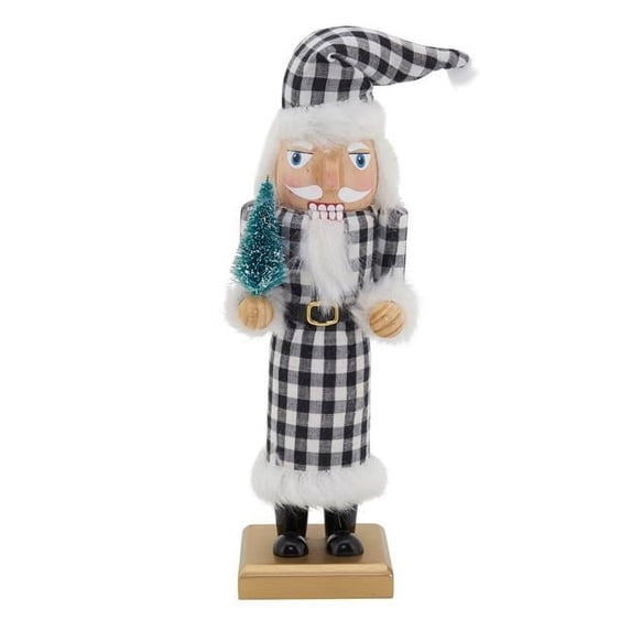 Saro Lifestyle Nutcracker Decoration With Buffalo Plaid Design