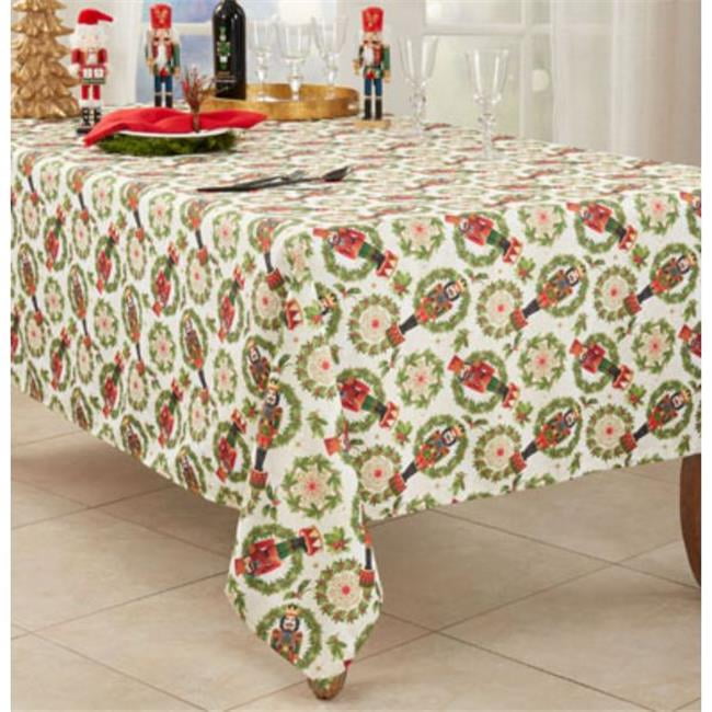Nutcracker Design Red and Green Christmas Tablecloth