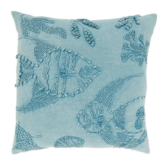 Saro Lifestyle Oceanic Charm Stonewashed Fish Down Filled Throw Pillow