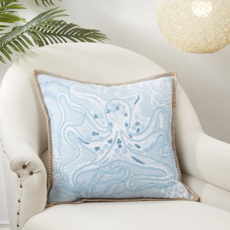 Saro Lifestyle Oceanic Octo-Hug Throw Pillow Cover