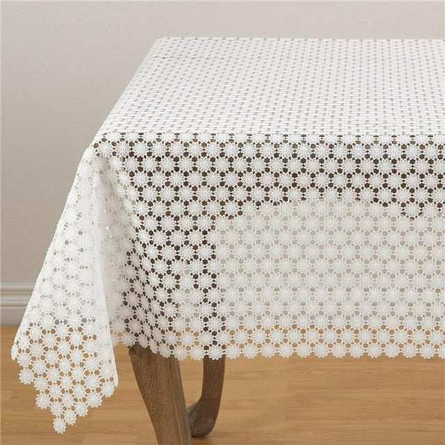 Saro Lifestyle Open Embroidered Floral Tablecloth