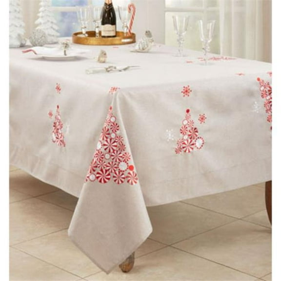 Saro Lifestyle Peppermint Christmas Tree Tablecloth