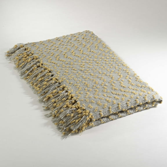 Saro Lifestyle Petite Pompon Design Throw Saffron Casual,Country