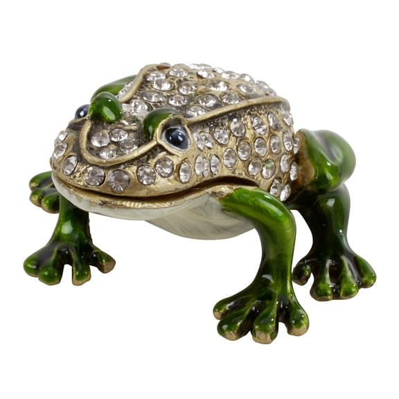 Saro Lifestyle Jeweled Frog Figurine Box