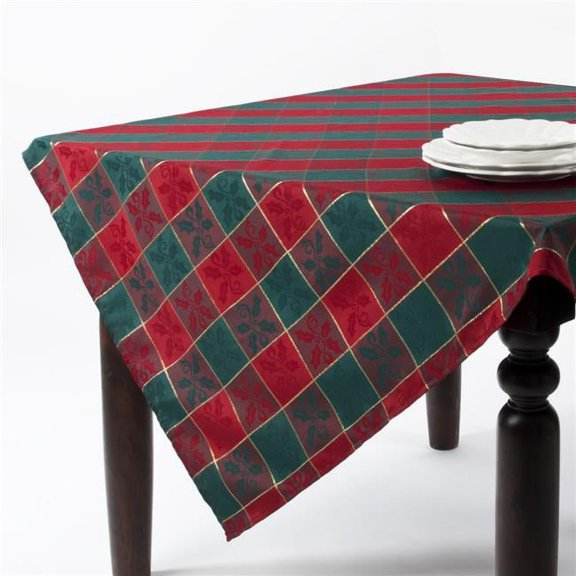 Saro Lifestyle Plaid Design Holiday Tablecloth