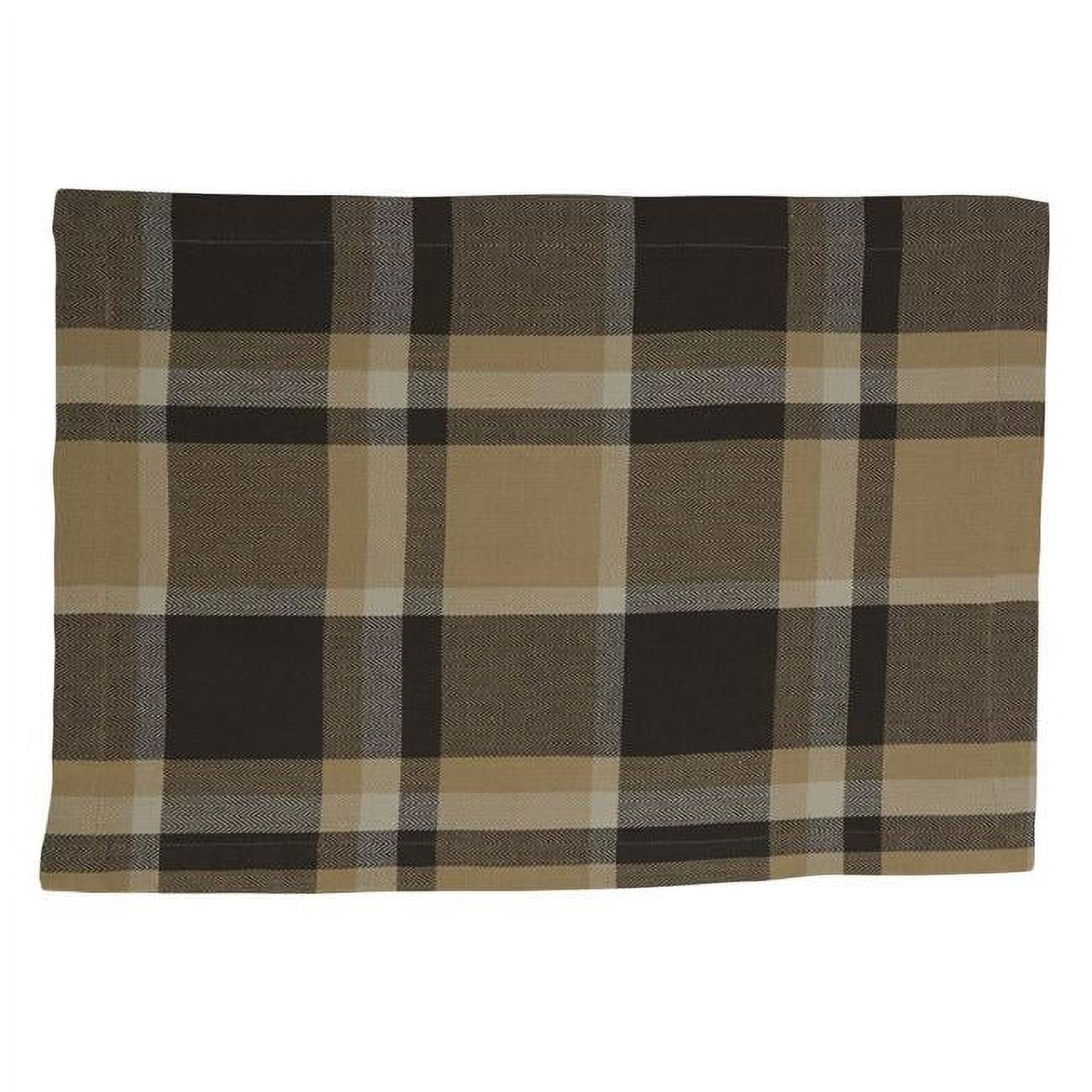 Brown Plaid Cotton Rectangular Placemats, Set of 4