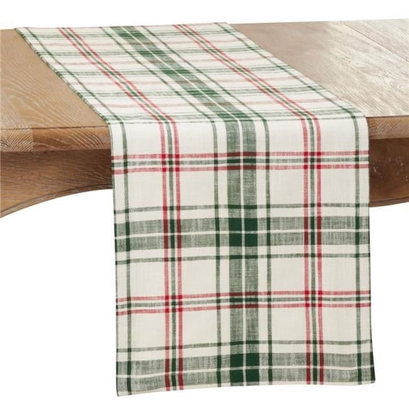 Saro Lifestyle Plaid Design Table Runner