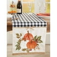 thumbnail image 1 of Saro Lifestyle Plaid Embroidered Pumpkins Table Runner, 1 of 3