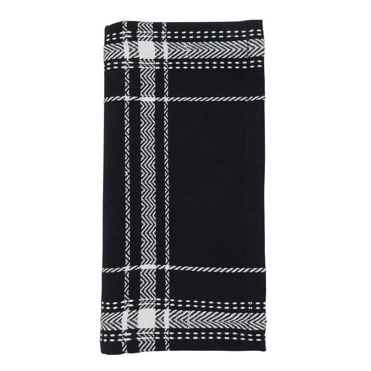 Black and White Cotton Plaid Table Napkins Set of 4