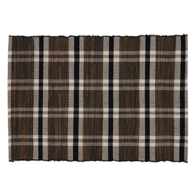Natural Plaid Woven Water Hyacinth Placemats, Set of 4