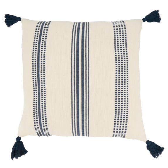 Saro Lifestyle Playful Tassels Stripe Throw Pillow Cover