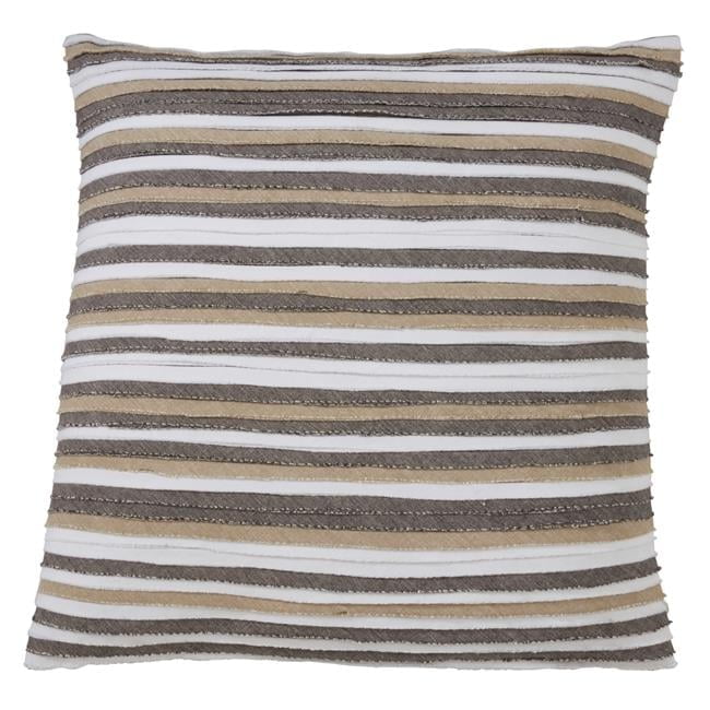 22" Neutral Cotton Pleated Decorative Pillow Cover