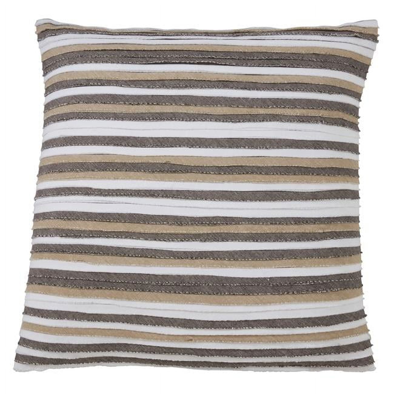 22" Neutral Cotton Pleated Decorative Pillow Cover