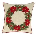 thumbnail image 1 of Saro Lifestyle Poinsettia Wreath Down Filled Throw Pillow, 1 of 1