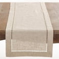 thumbnail image 1 of Saro Lifestyle Poly And Linen Blend Hemstitched Table Runner With Hemstitch Border, 1 of 1