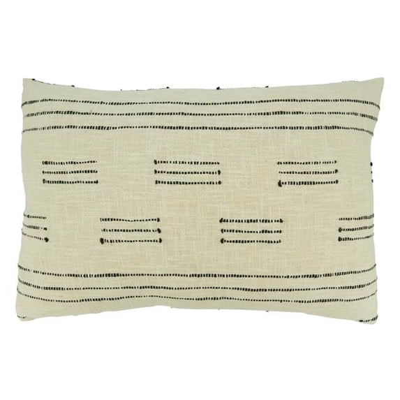 Saro Lifestyle Poly Filled Dash Line Throw Pillow