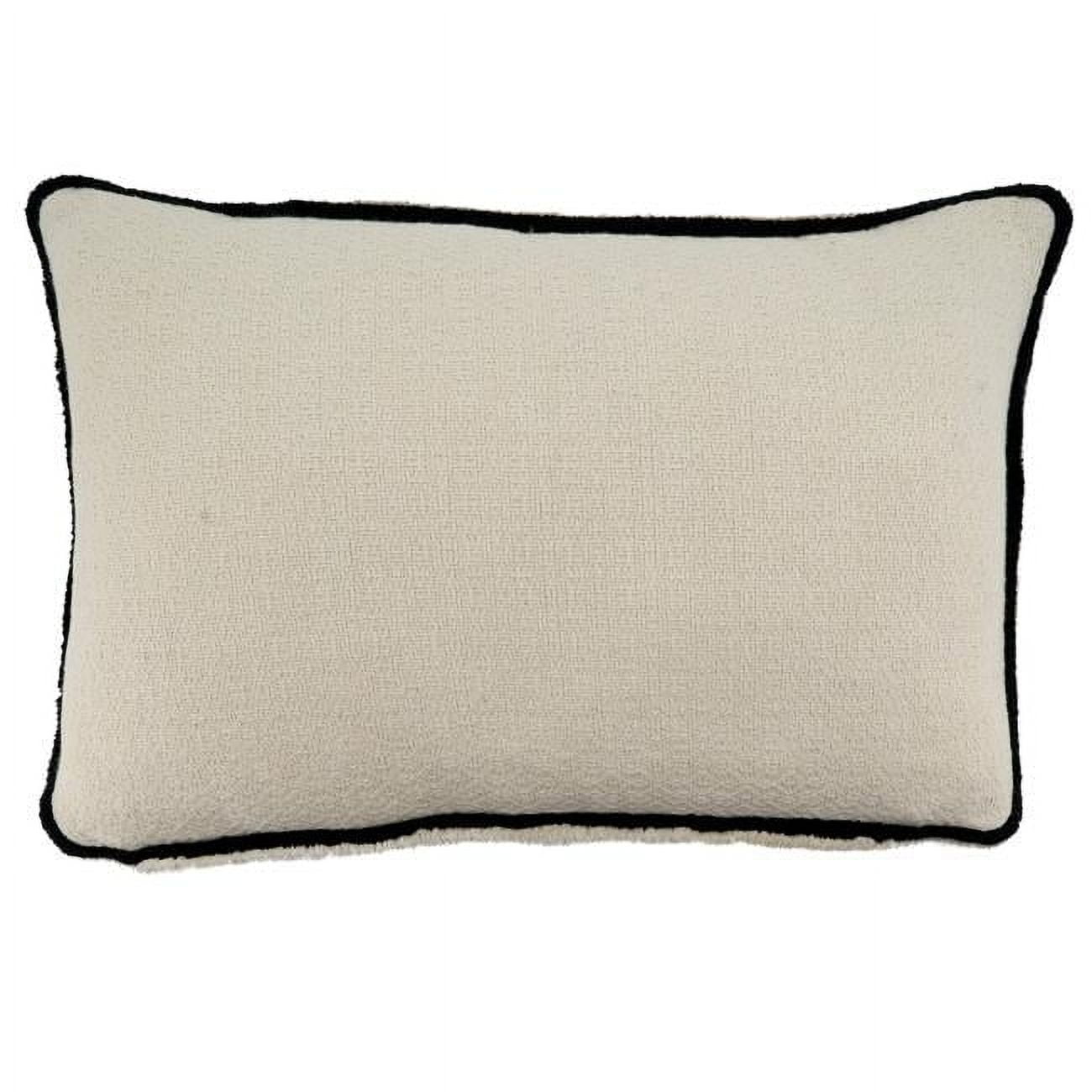 Small Black and White Cotton Reversible Throw Pillow