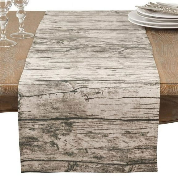 Saro Lifestyle Printed Wood Design Table Runner