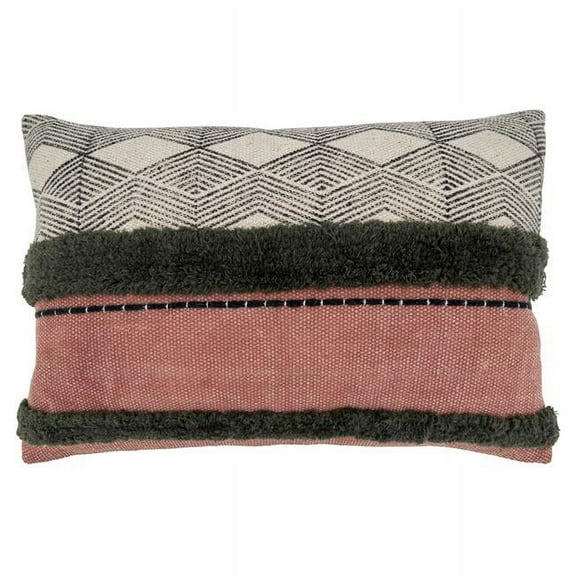 Saro Lifestyle Printed and Tufted Modern Throw Pillow Cover