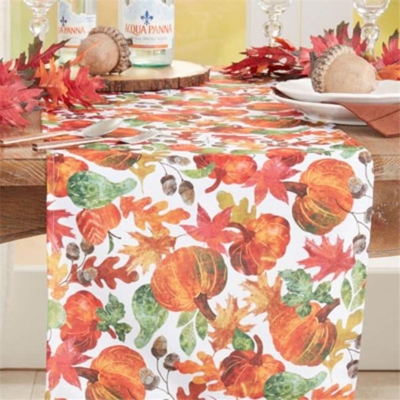 Autumn Pumpkin Foliage Polyester Table Runner
