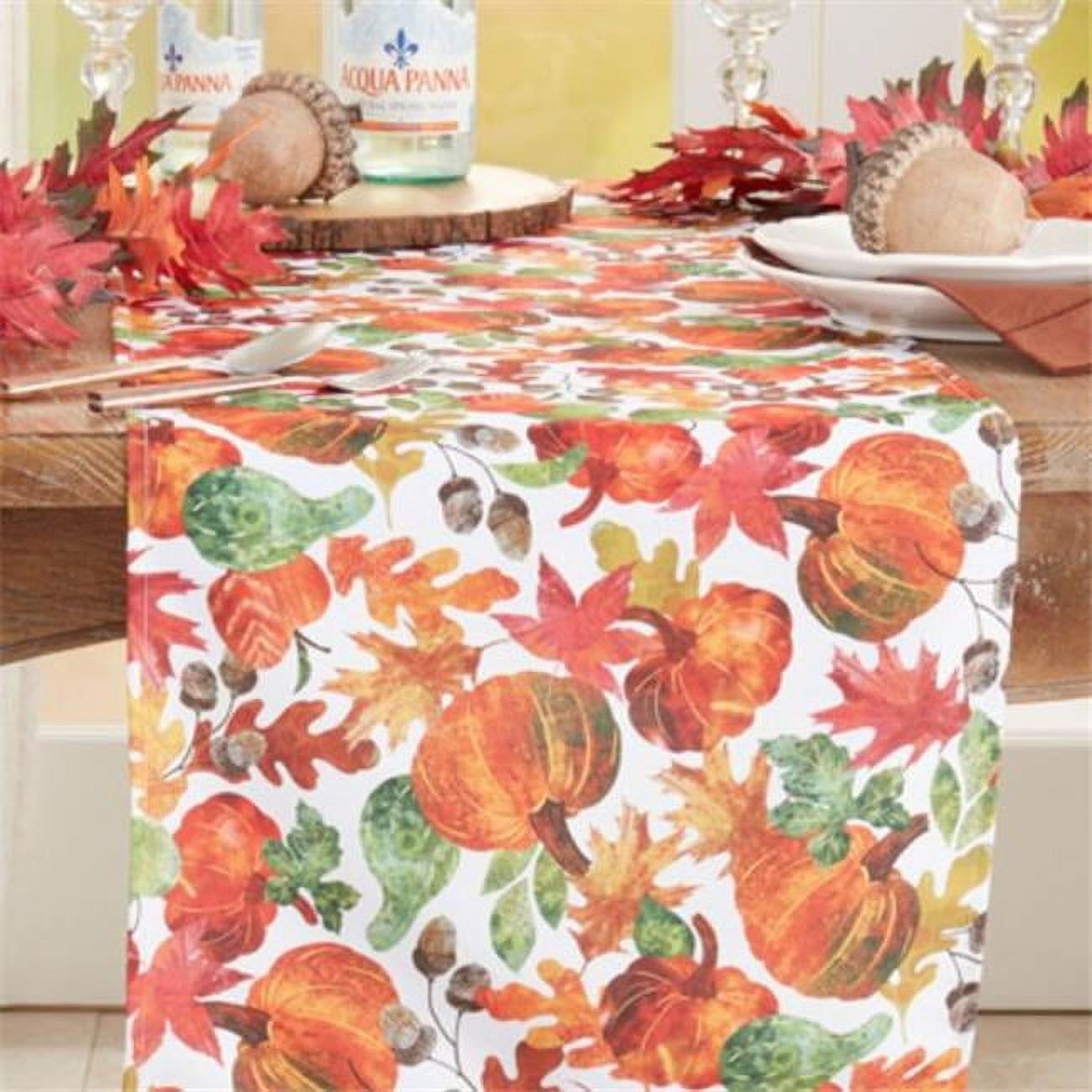Autumn Pumpkin Foliage Polyester Table Runner