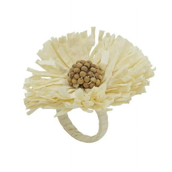 Saro Lifestyle Raffia Charm Napkin Ring (Set of 4)