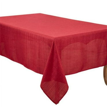 Saro Lifestyle Refined Stitched Plaid Tablecloth 65" x104" - Burgundy