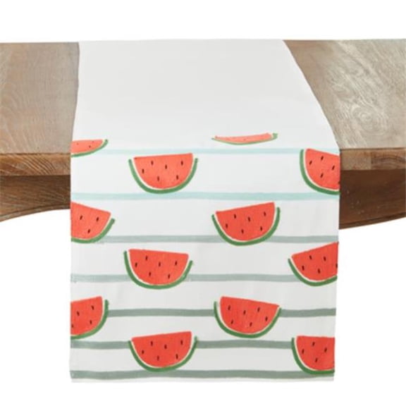 Saro Lifestyle Refreshing Watermelon Slice Table Runner - 16"x70"