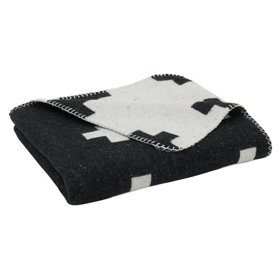Saro Lifestyle Reversible Plus Sign Throw Blanket