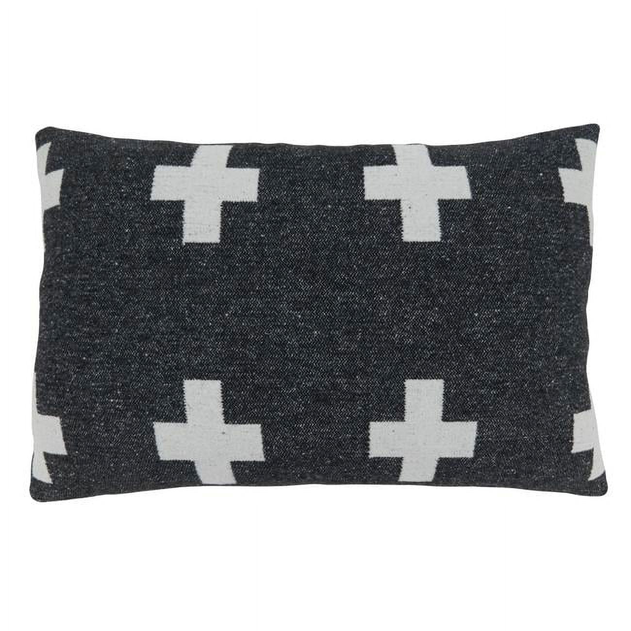 Black and White Geometric Reversible Polyester Pillow Cover