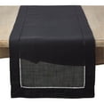 thumbnail image 1 of Saro Lifestyle Rochester Collection Hemstitch Table Runner Black 16" x 72", 1 of 4